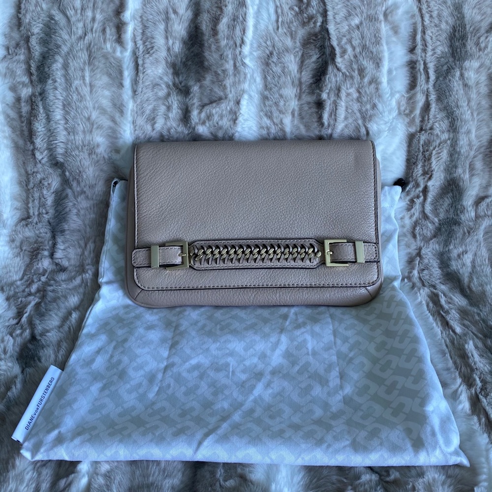 SOLD SOLD DF Clutch/ shoulder mini bag in Taupe
